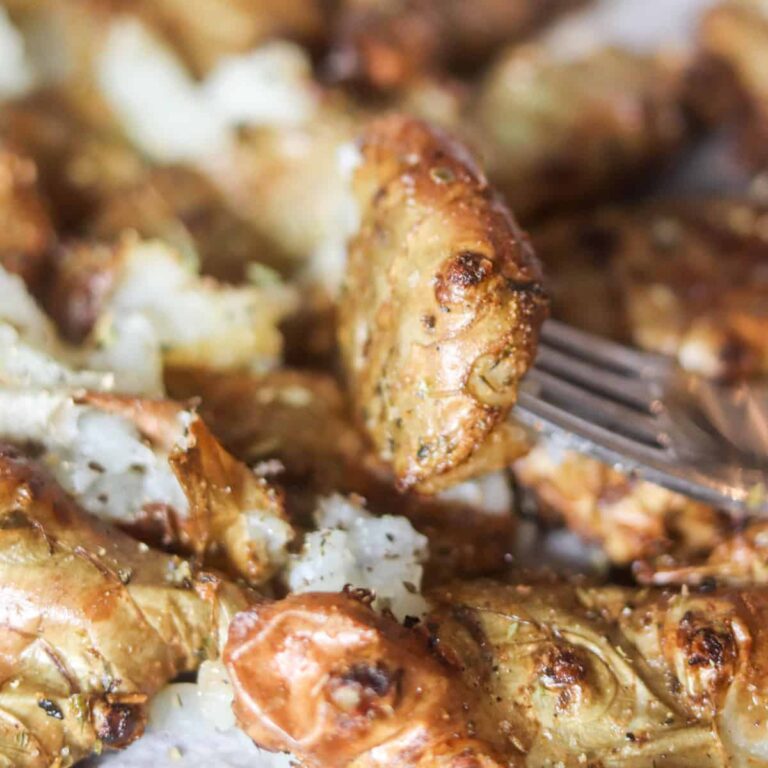 Air Fryer Butter and Herb Smashed Sunchokes