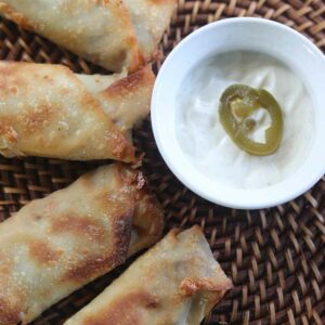 Air Fryer Philly Cheesesteak Egg Rolls Featured