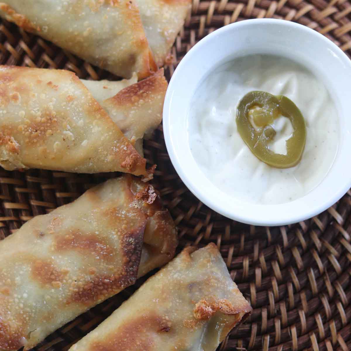 Air Fryer Philly Cheesesteak Egg Rolls Featured