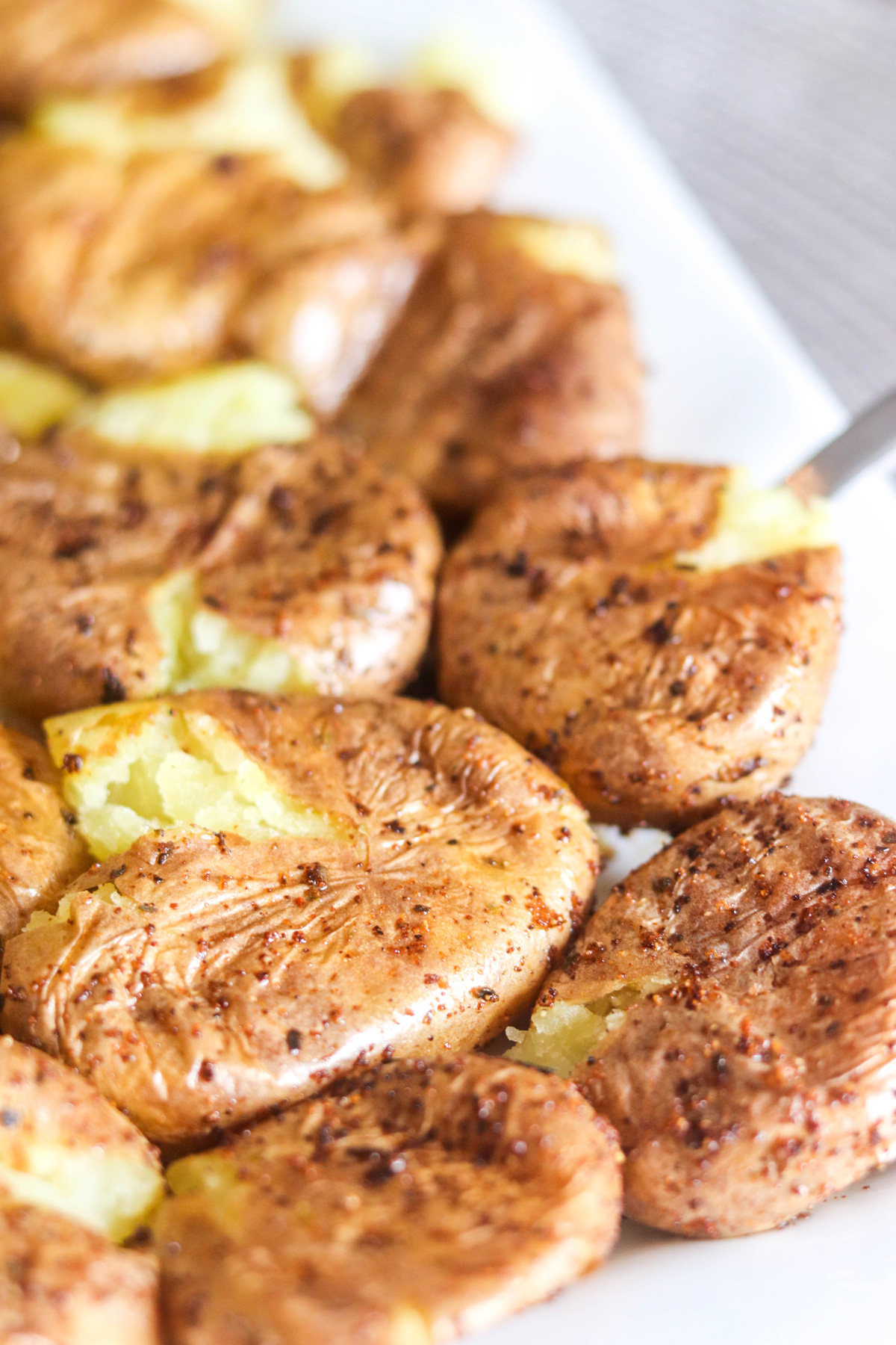 Air Fryer Smashed Potatoes Vertical Image