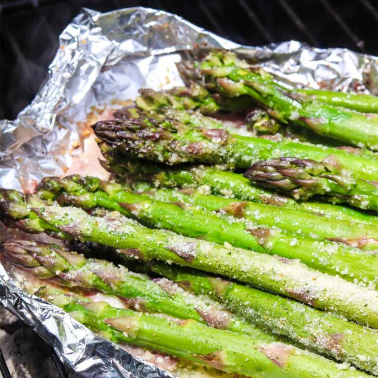 Asiago Garlic and Bacon Grilled Asparagus