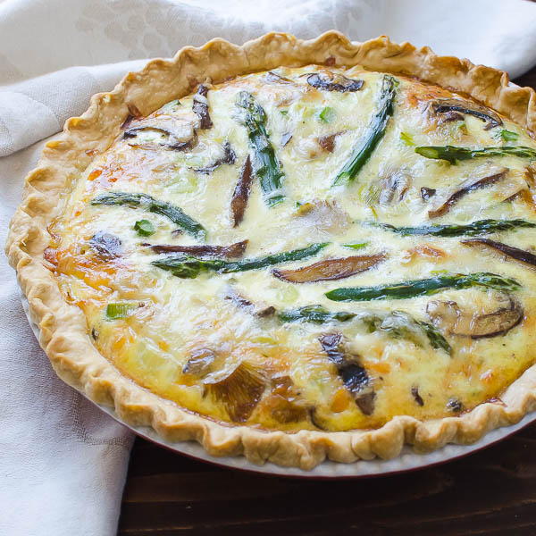 Wild Mushroom Asparagus Quiche