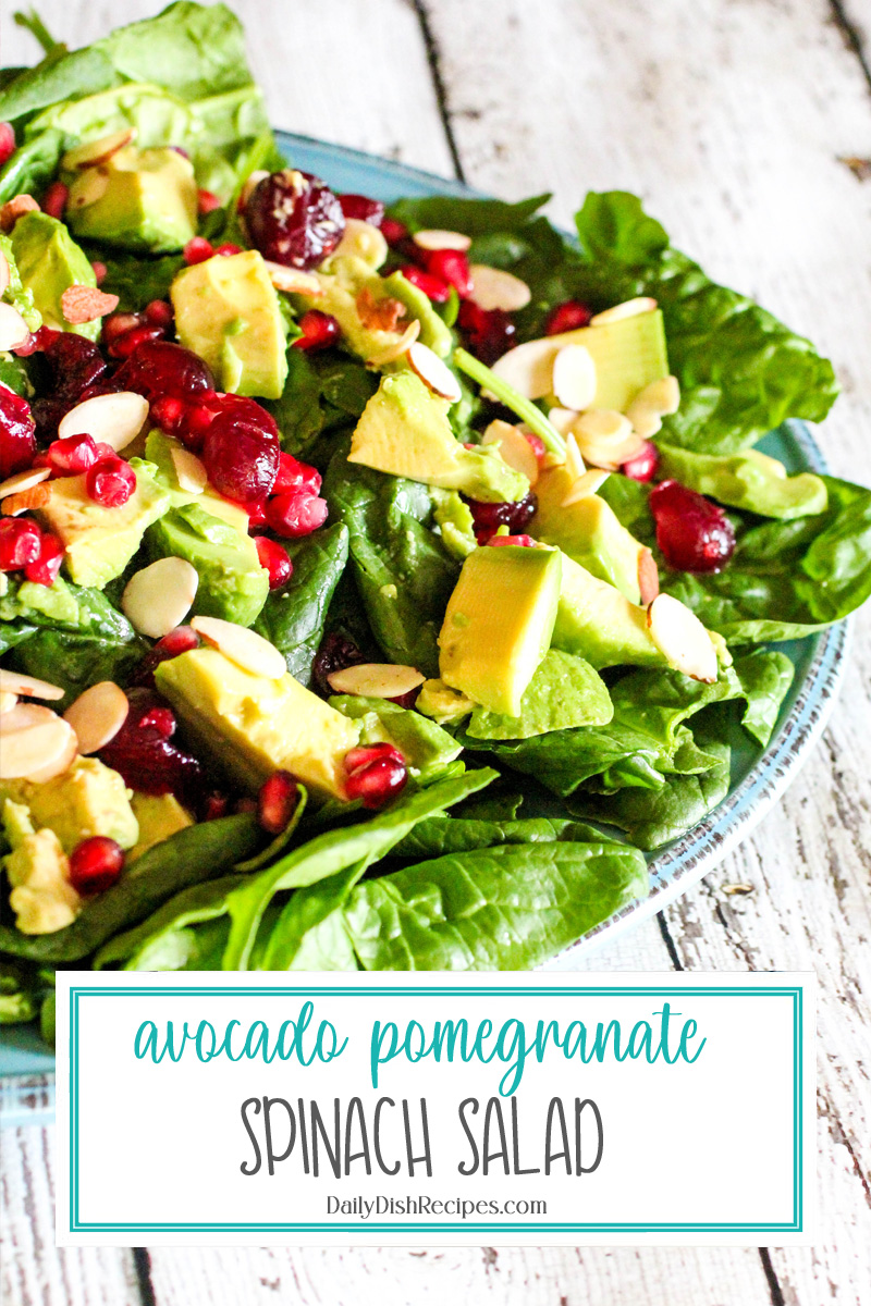 Avocado Pomegranate Spinach Salad Pin