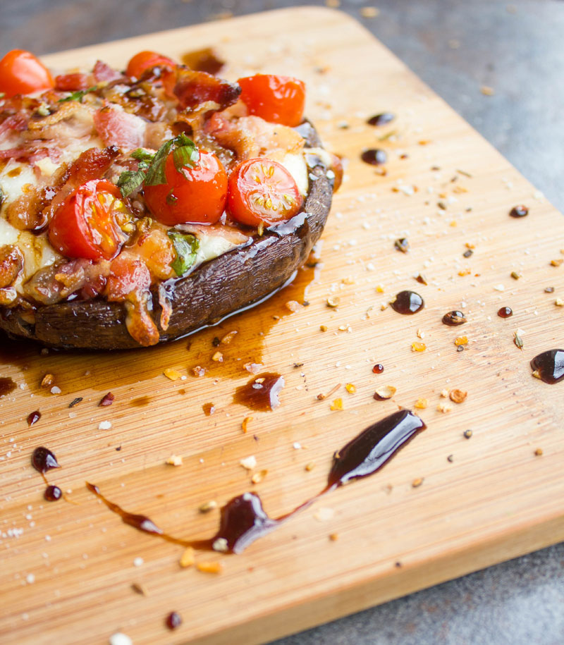 Bacon Caprese Stuffed Portobello Mushrooms