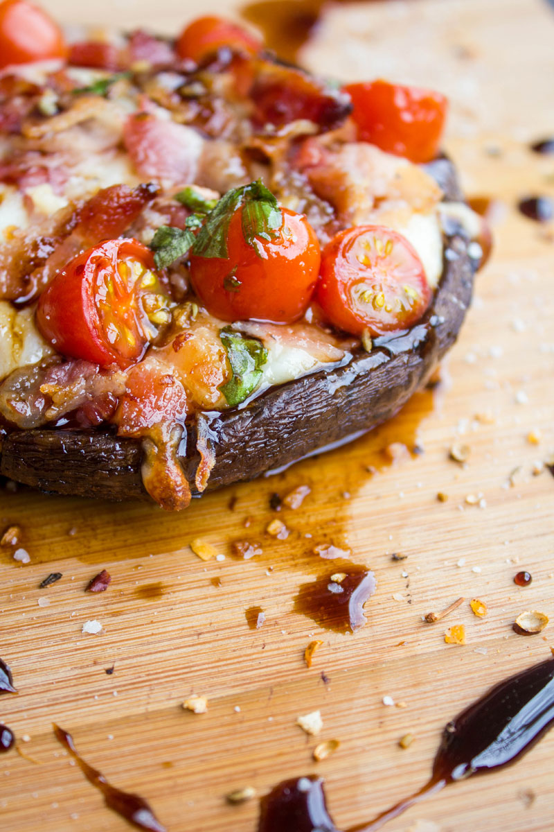 Bacon Caprese Stuffed Portobello Mushrooms