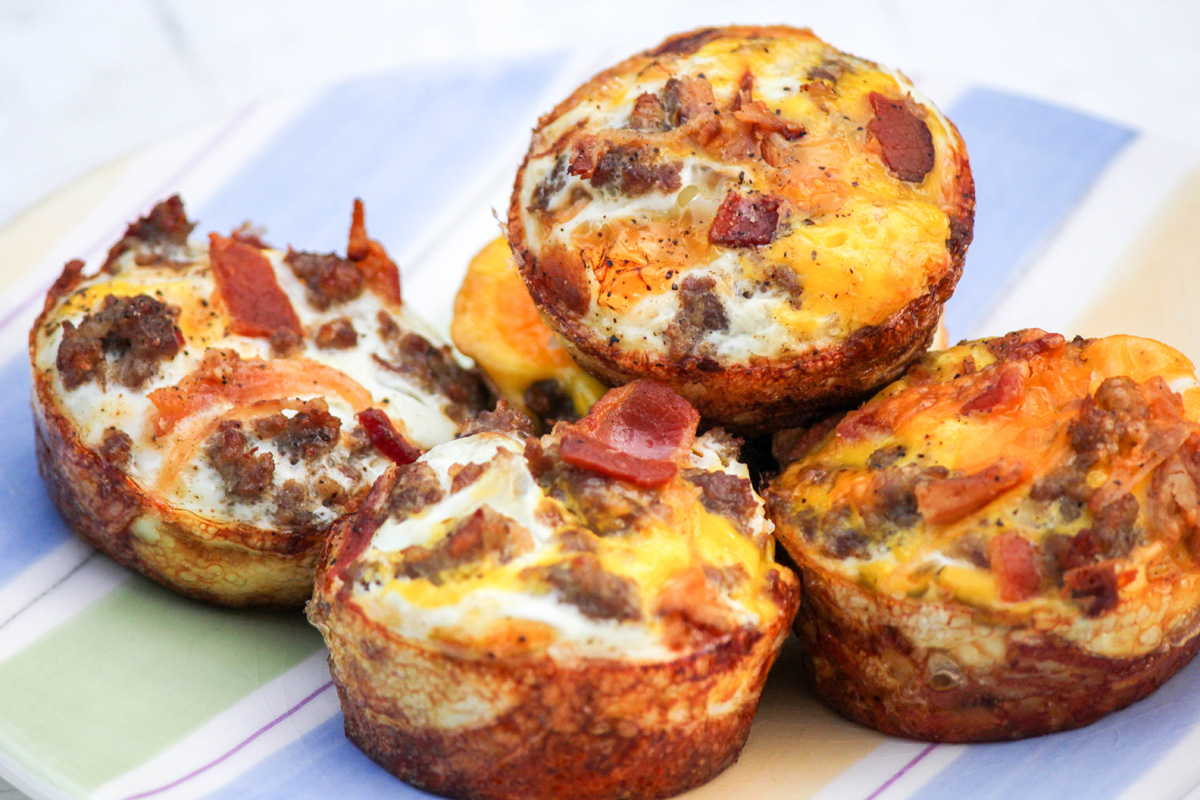 Bacon Egg and Sausage Breakfast Cups