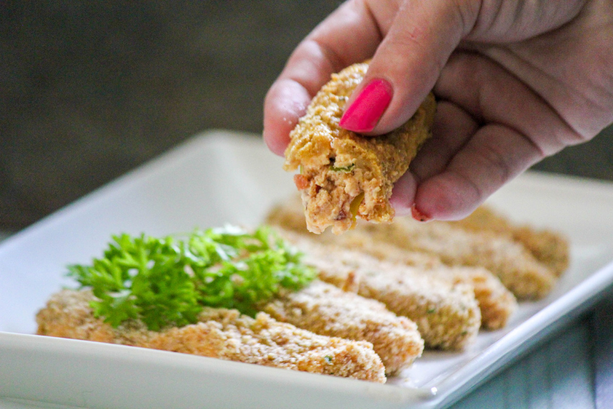 Baked Banana Pepper Poppers
