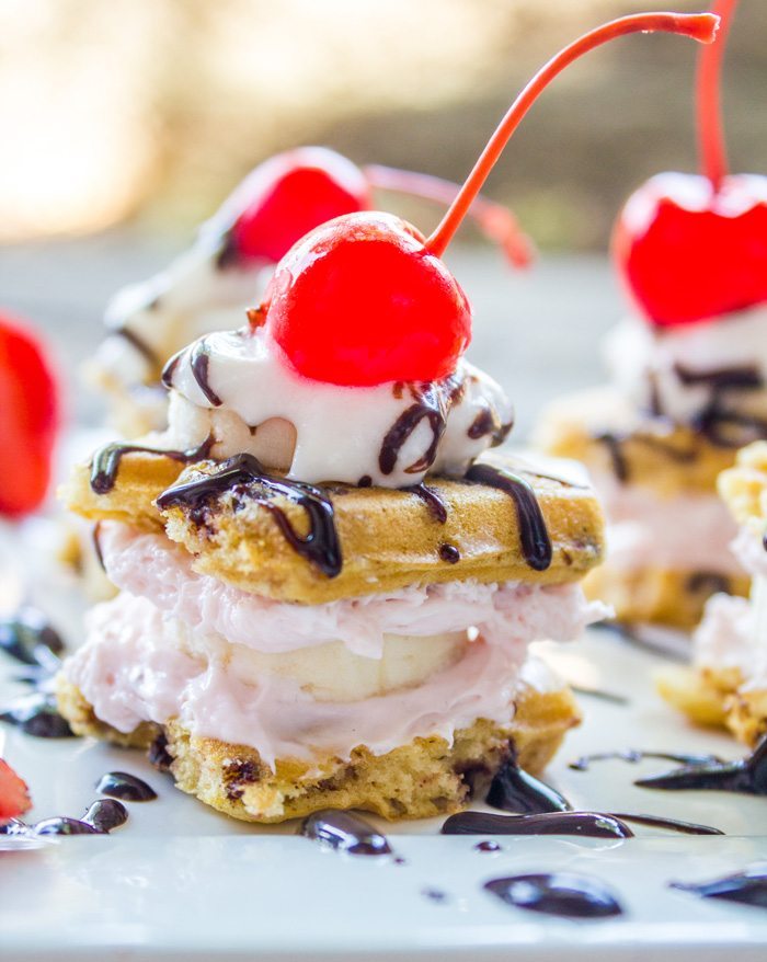 Banana Split Cheesecake Bites