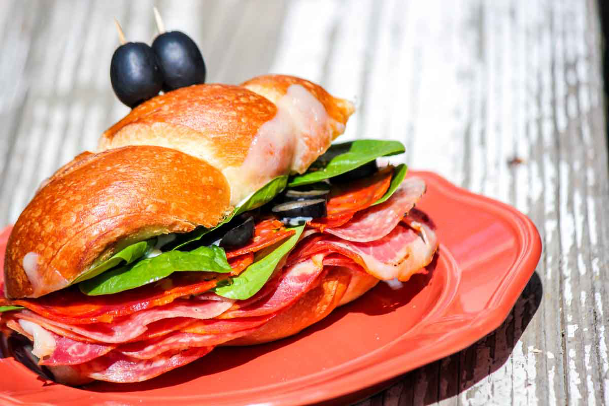 Best Deli Sandwich on a Wood Surface