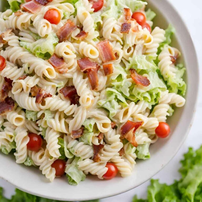 BLT Pasta Salad Recipe Featured Image