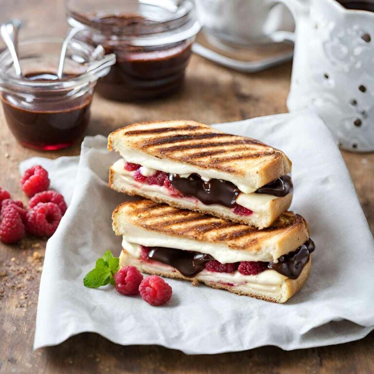 Brie and Raspberry Panini with Hazelnut Spread