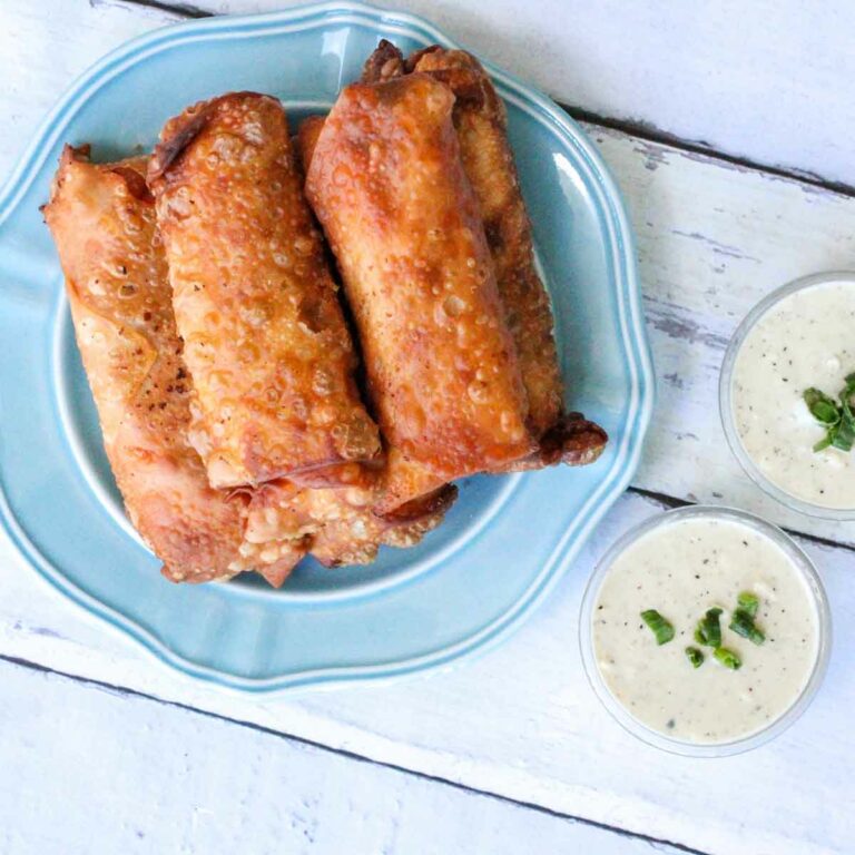 Buffalo Chicken Egg Rolls w/Creamy Blue Cheese Dipping Sauce