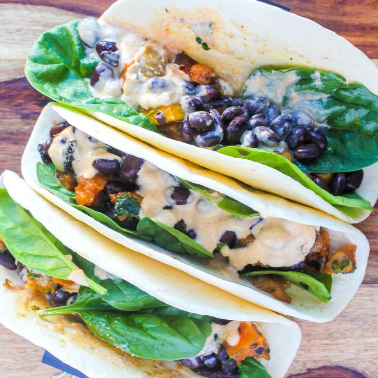 Butternut Squash Portobello Tacos with Garlic Sage Cream Sauce Featured Image