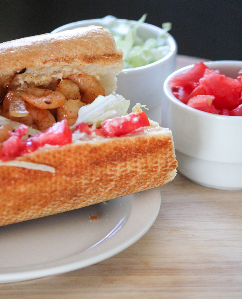 Cajun Grilled Shrimp Po' Boy
