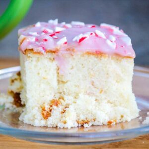 Candy Cane Poke Cake Featured Image