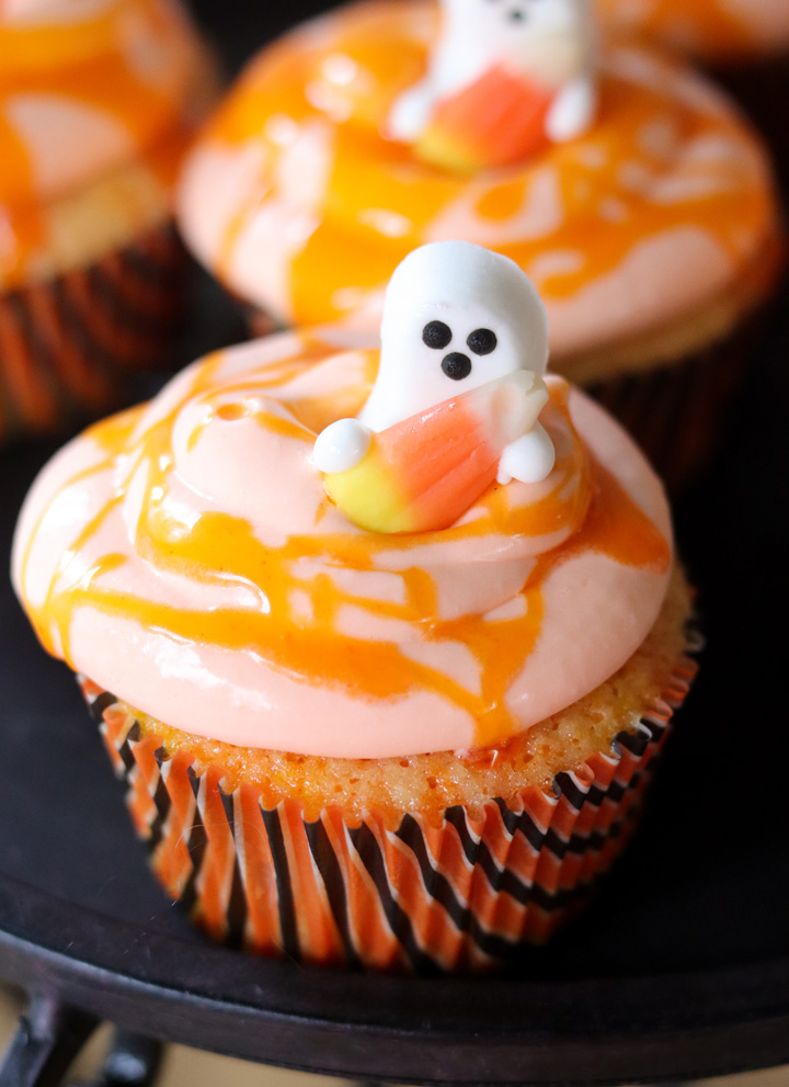 Candy Corn Cupcakes with real Candy Corn Frosting
