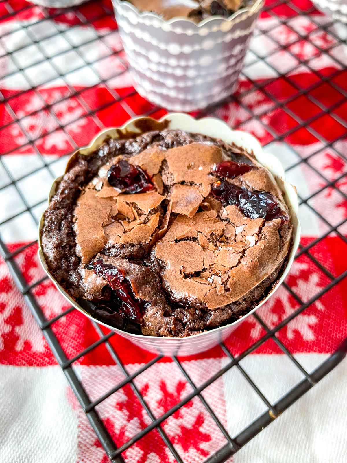 Chocolate Brownie Cranberry Muffins