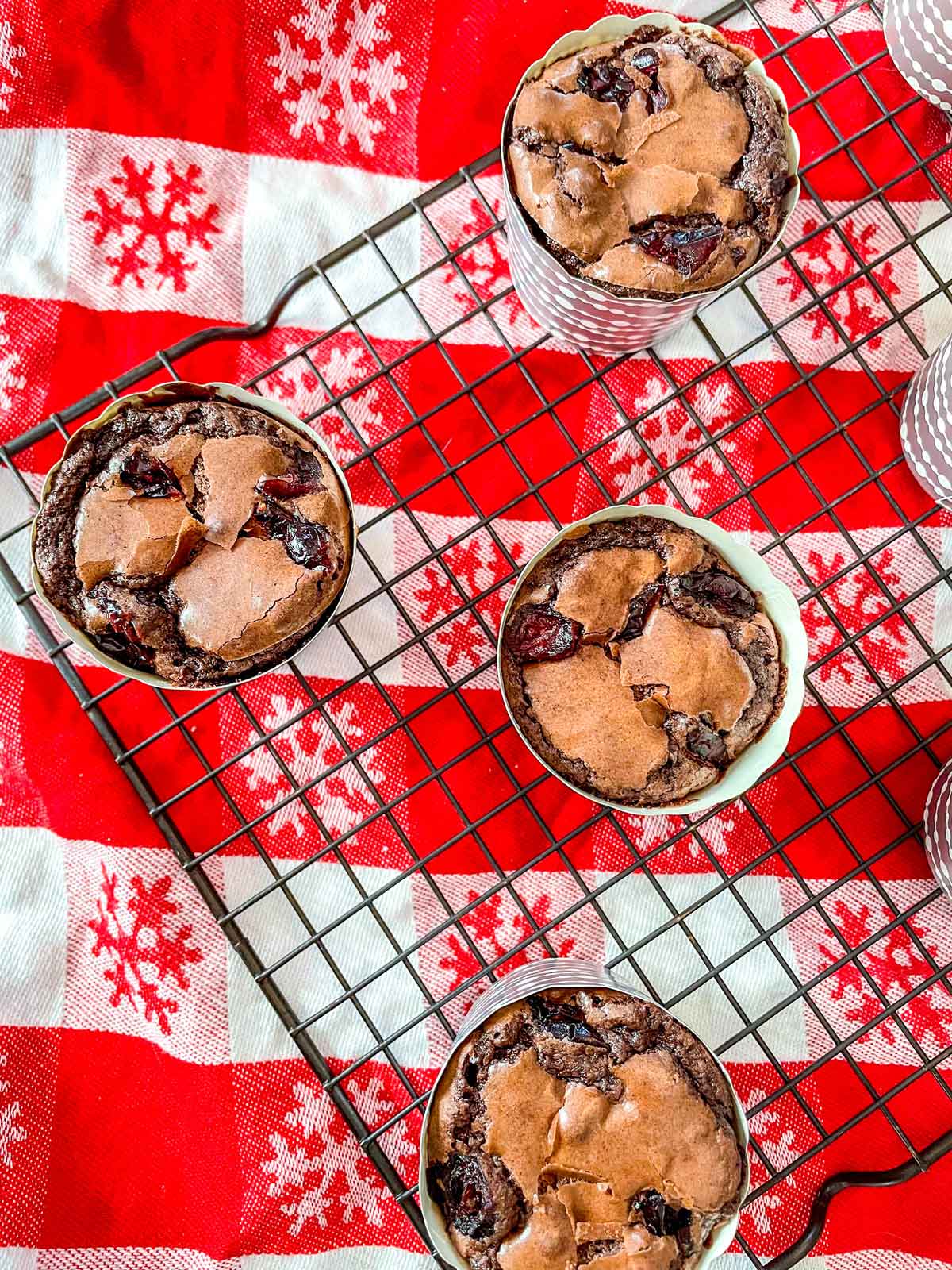 Chocolate Brownie Cranberry Muffins