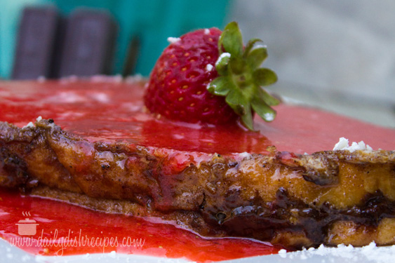 Chocolate French Toast with Fresh Strawberry Sauce