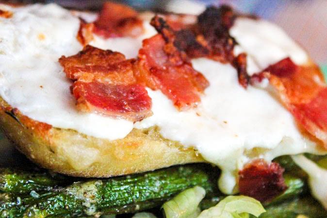 Slice of Ciabatta Bread Bacon Pizza