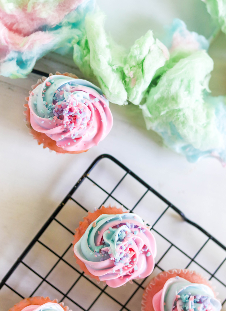Cotton Candy Cupcakes