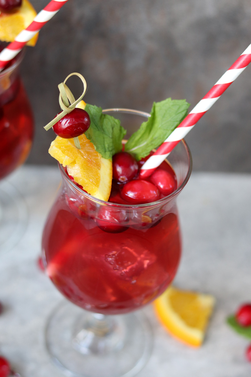 Cranberry Raspberry Sparkling Spinner Cocktails