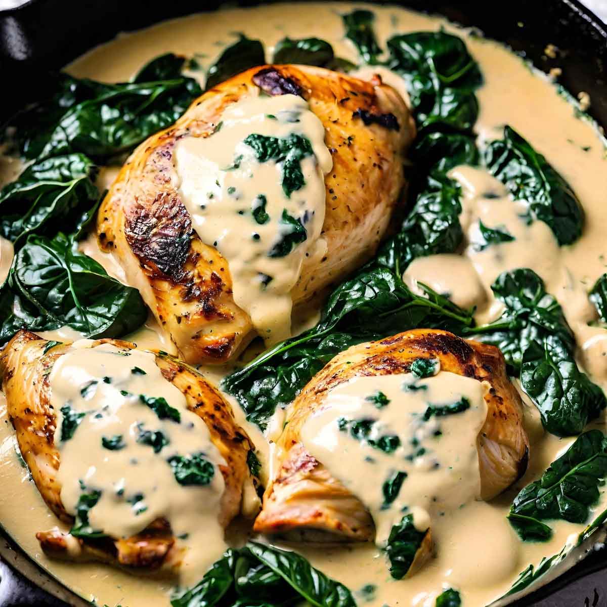 Creamy Chicken Spinach Skillet
