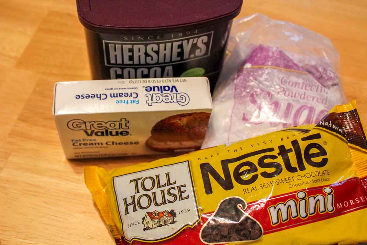 chocolate cream cheese ingredients - just four ingredients