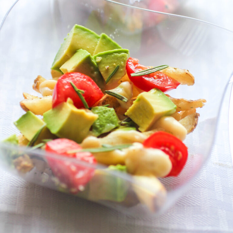 Creamy Garlic Avocado Tomato Rosemary Fries FEATURED
