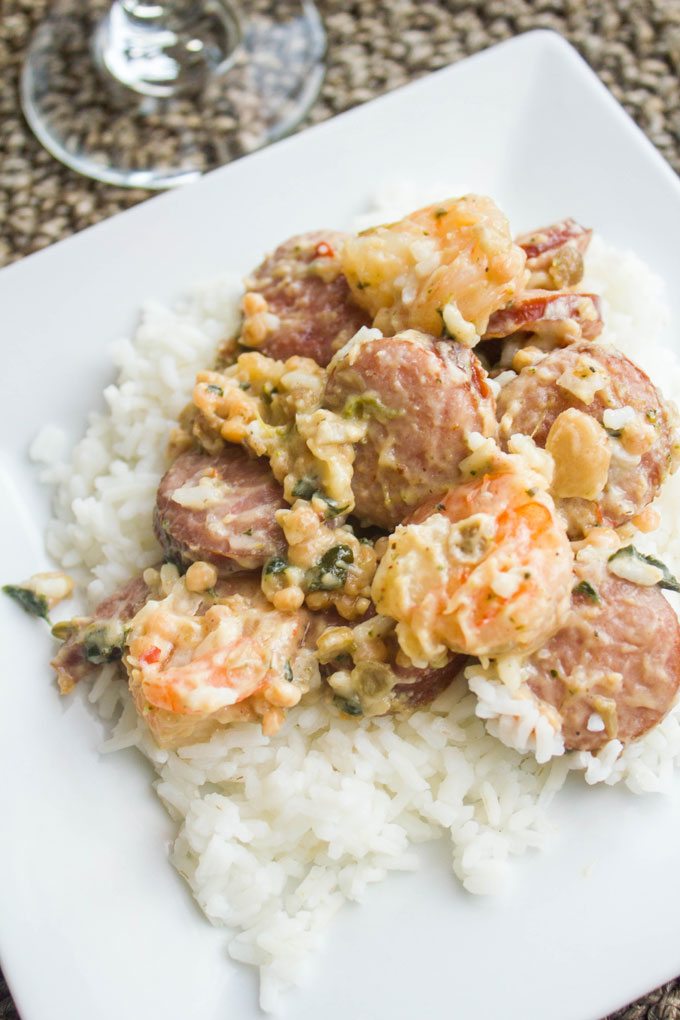 Creamy Shrimp and Sausage Skillet