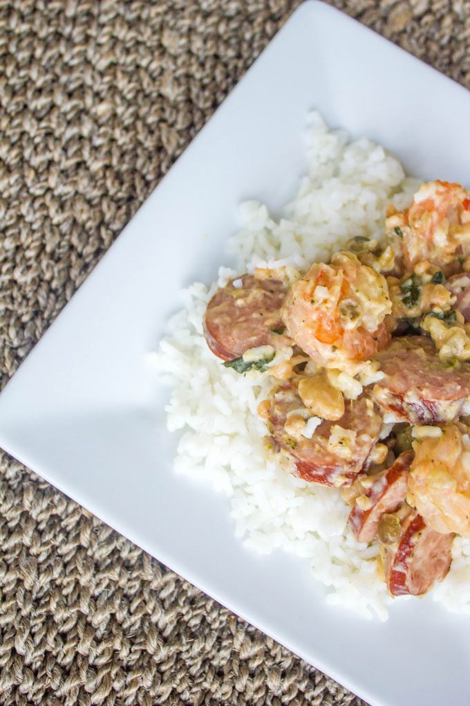 Creamy Shrimp and Sausage Skillet