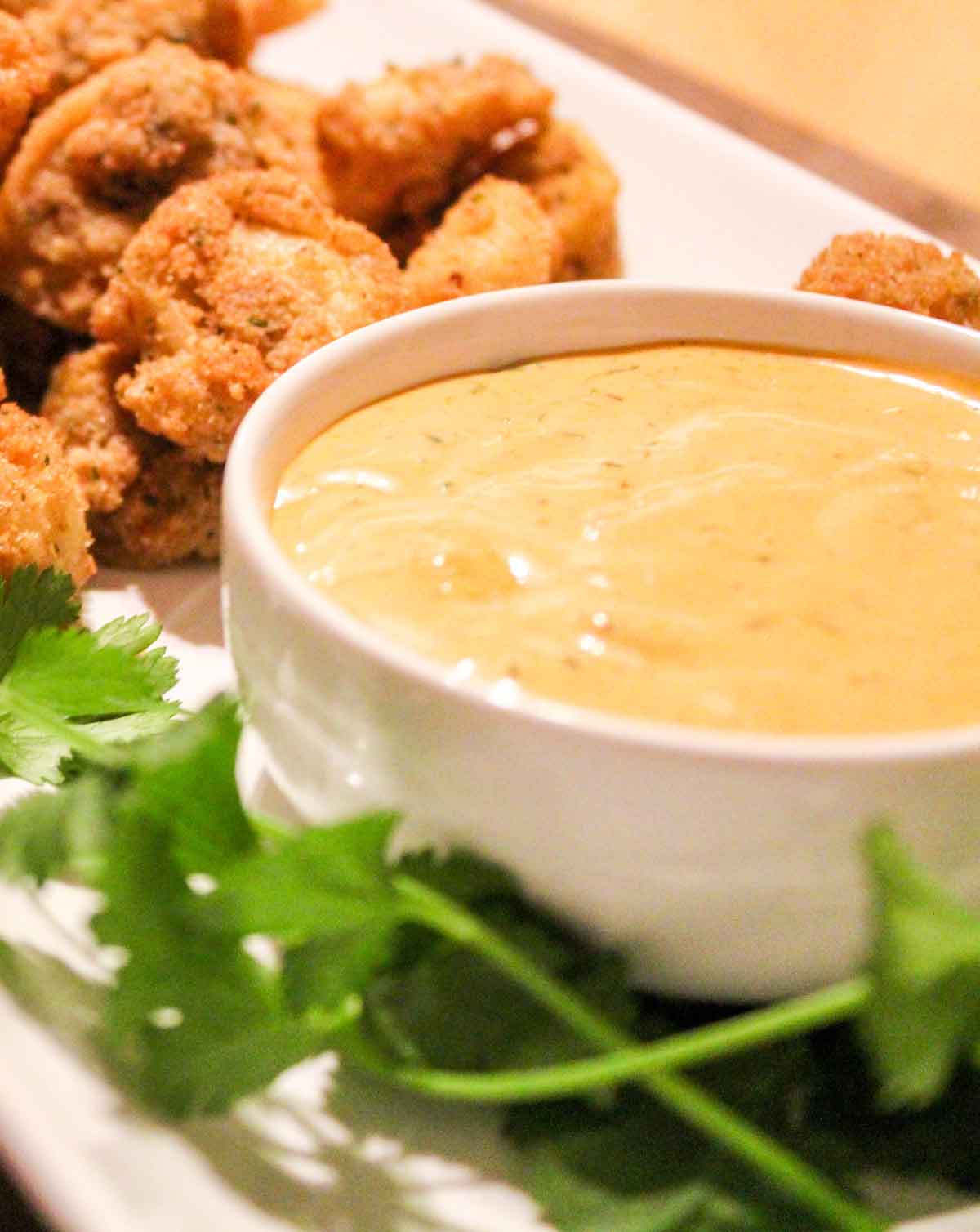 Creamy Spicy Ranch Dip Very Close Up