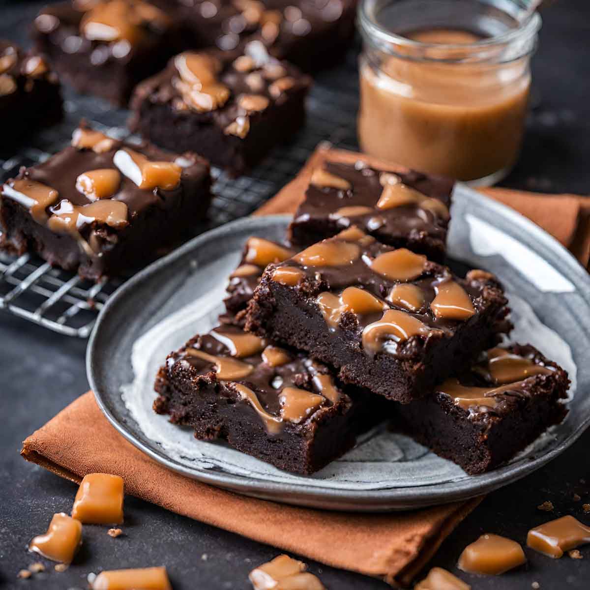 Dark Chocolate Caramel Brownies