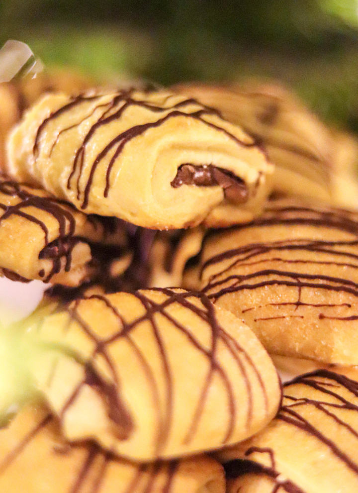 Dark Chocolate Pecan Croissant Cookies
