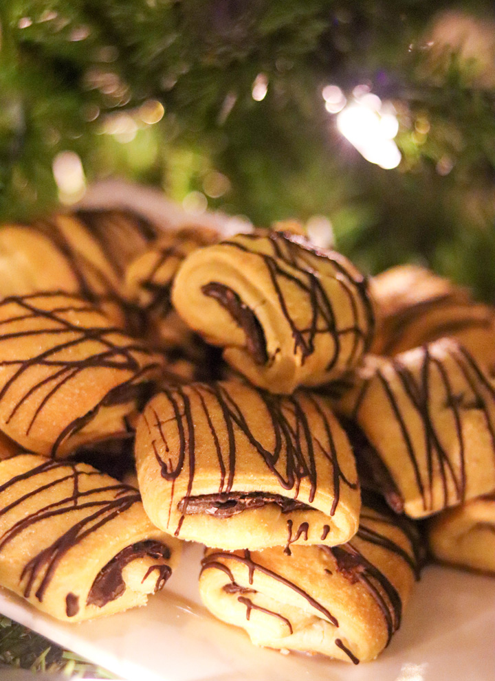 Dark Chocolate Pecan Croissant Cookies