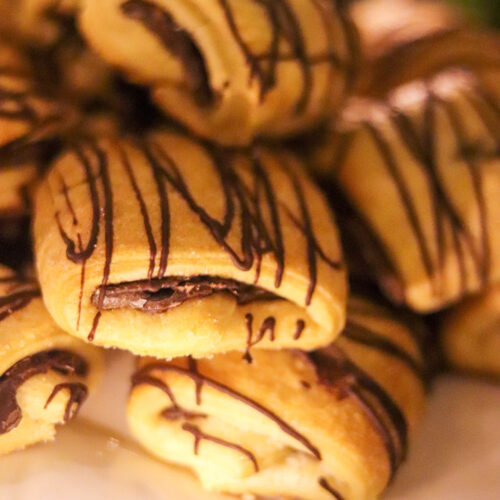 Dark Chocolate Pecan Croissant Cookies