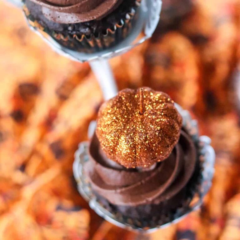 Double Chocolate Pumpkin Cupcakes