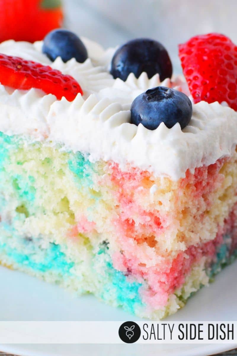 Red, White, and Blue Poke Cake Recipe with Jello