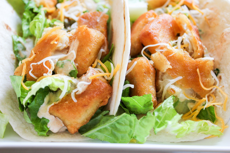 Fish Tacos with Baja Cream Sauce