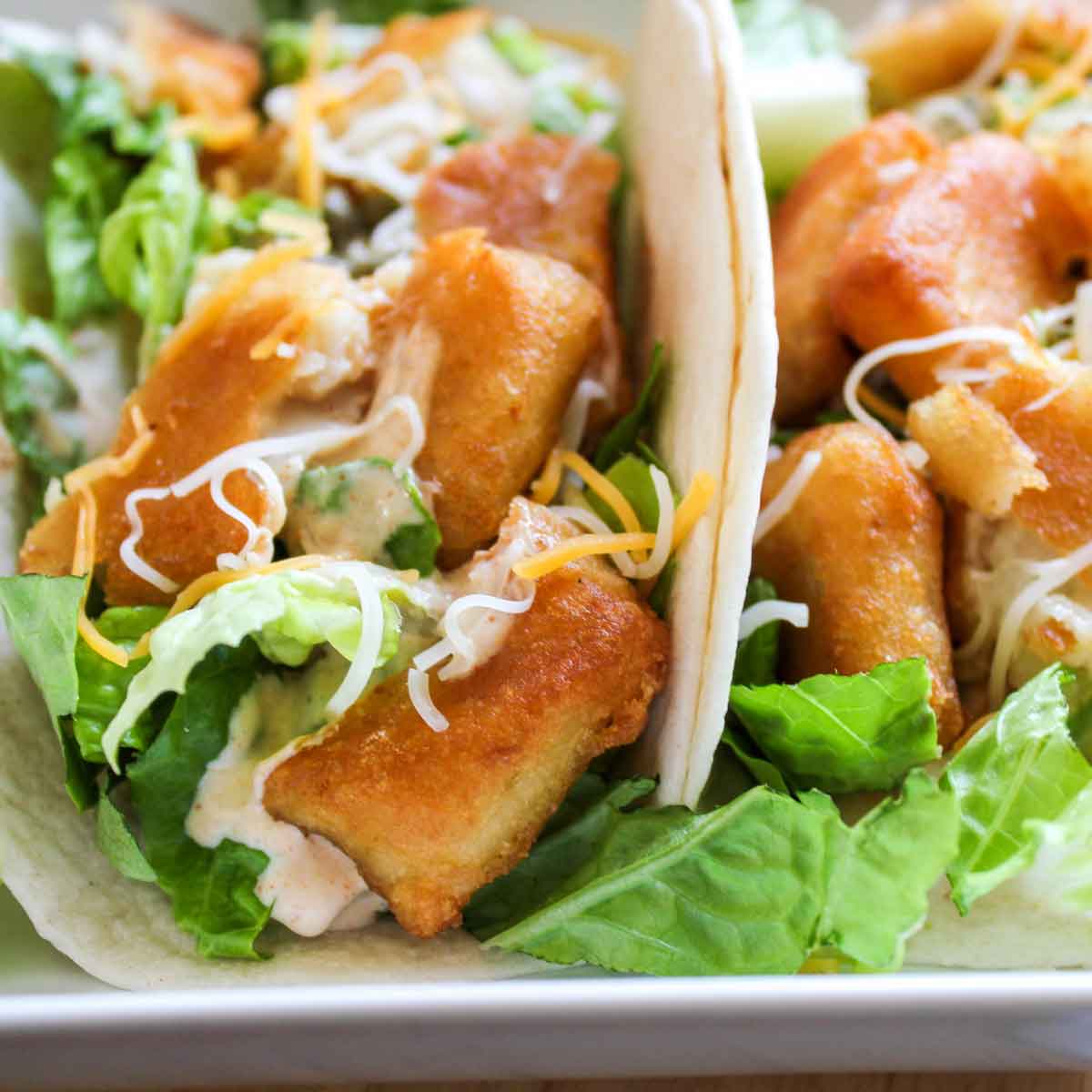 Fish Tacos with Baja Cream Sauce
