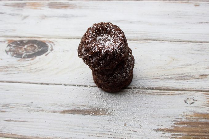 Flourless Raspberry Chocolate Mini Bundt Cakes