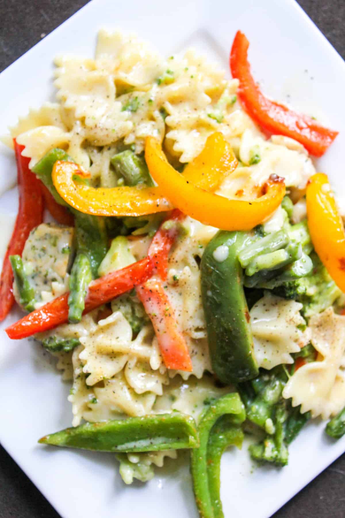 Garlic and Roasted Bell Pepper Farfalle