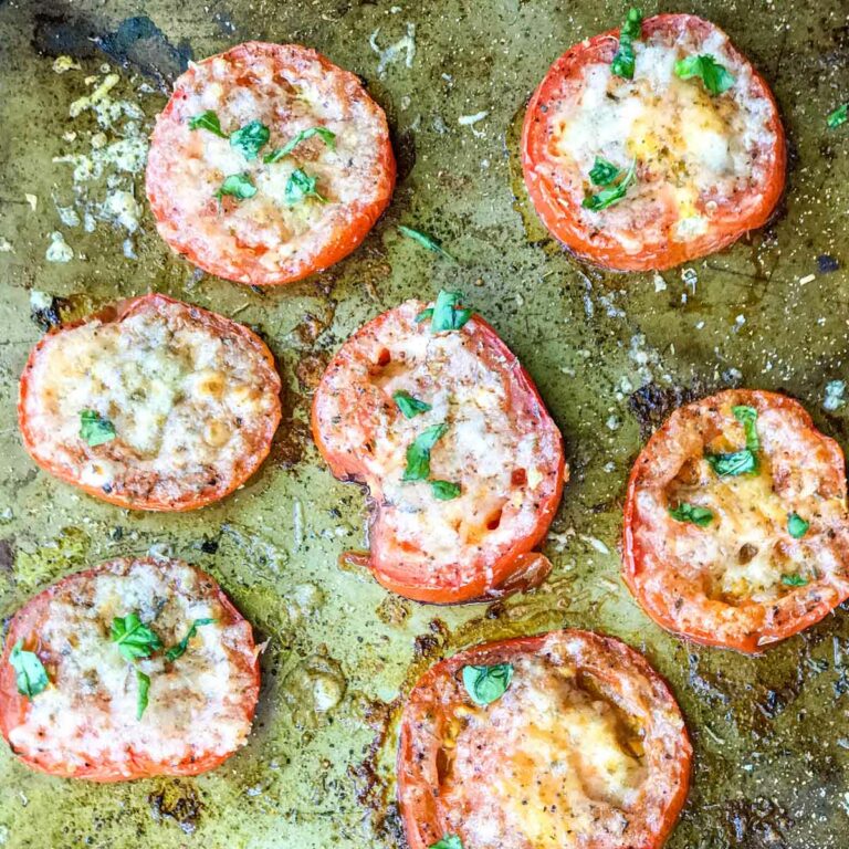 Garlic Cheese Oven Baked Tomatoes
