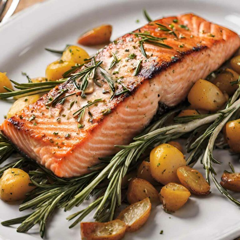 Garlic Rosemary Roasted Salmon