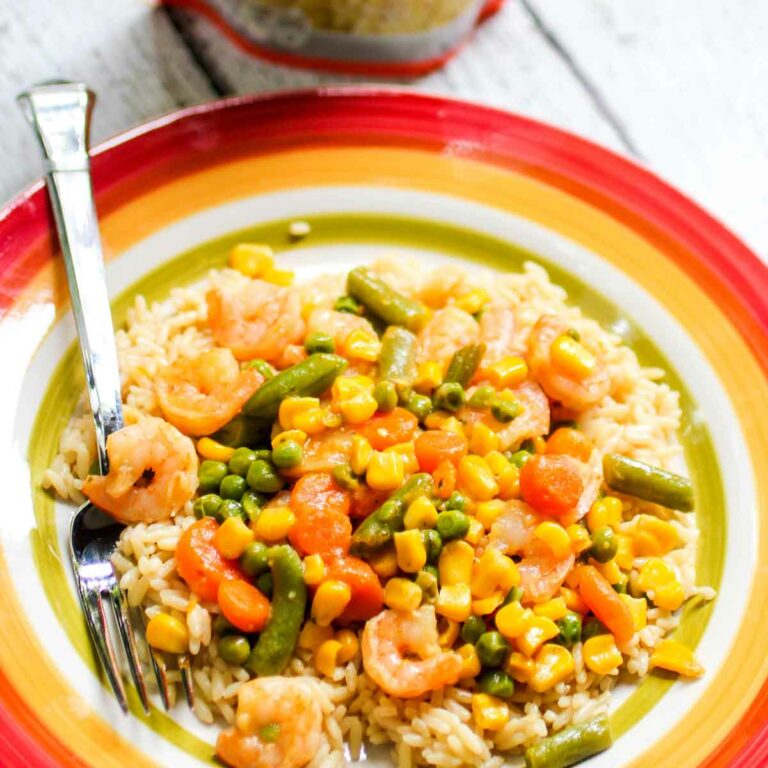 Garlic Shrimp Veggies and Rice