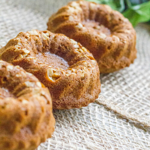 Gingerbread Oatmeal Mini Bundt Cakes
