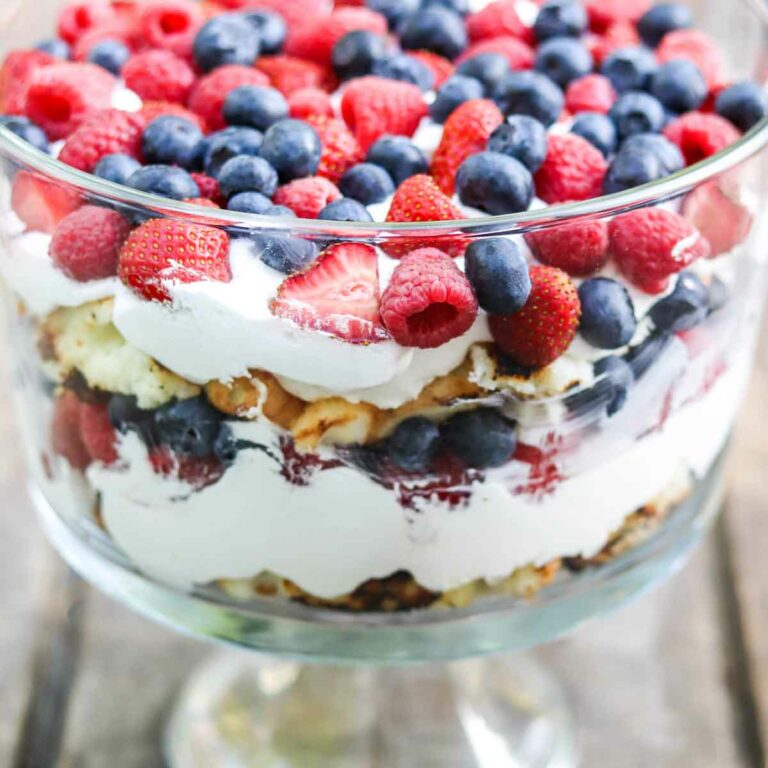 Grilled Angel Food Cake Triple Berry Trifle