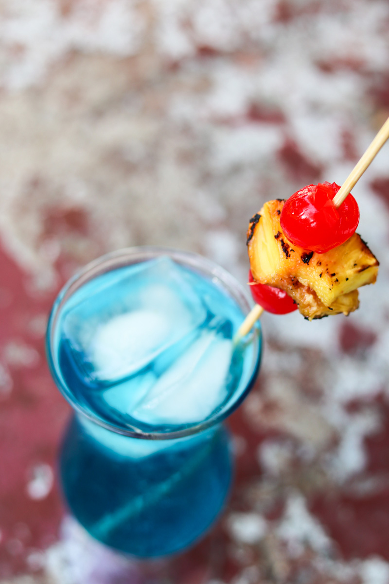 Grilled Spiced Glass of Grilled Spiced Blue Hawaiian CocktailBlue Hawaiian Cocktail Grilled Spiced Blue Hawaiian Cocktail