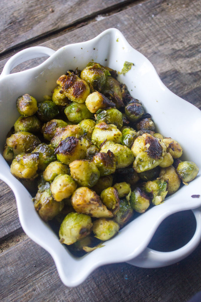 Italian Seasoned Pan Roasted Garlic Brussels Sprouts