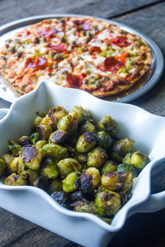 Italian Seasoned Pan Roasted Garlic Brussels Sprouts